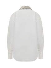 Camicia Genny bianca con collo gioiello - Abbigliamento Donna | Lidia Shopping