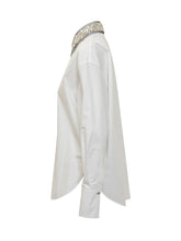 Camicia Genny bianca con collo gioiello - Abbigliamento Donna | Lidia Shopping