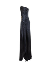 Genny Blue Satin Draped Evening Gown - Collezione Happy Birthday | Lidia Shopping