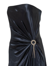 Genny Blue Satin Draped Evening Gown - Collezione Happy Birthday | Lidia Shopping