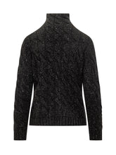 Gran Sasso Dolcevita Nero con Lurex e Treccia - Abbigliamento Donna | Lidia Shopping