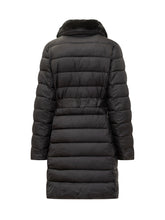 Michael Kors Piumino Lungo Nero con Cintura e Collo in Pelliccia - Abbigliamento Donna | Lidia Shopping
