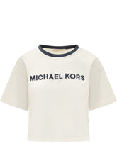 Michael Kors T-Shirt Bianca con Logo Ricamato - Abbigliamento Donna | Lidia Shopping