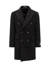Corneliani Black Double-Breasted Wool Coat - Collezione Happy Birthday | Lidia Shopping