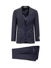 Abito Blu Gessato in Lana Corneliani - Abbigliamento Uomo | Lidia Shopping