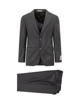 Corneliani Grey Pinstripe Two-Piece Suit - Collezione Happy Birthday | Lidia Shopping