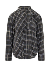 Isabel Marant Camicia Check Grigia con Collo Alto - Abbigliamento Donna | Lidia Shopping