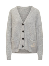 Isabel Marant Étoile Grey Cardigan with Embroidered Logo - Collezione Happy Birthday | Lidia Shopping