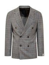 Corneliani Prince of Wales Double-Breasted Blazer - Collezione Happy Birthday | Lidia Shopping
