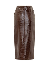 Actualee Brown Faux Leather Pencil Skirt - Actualee | Lidia Shopping