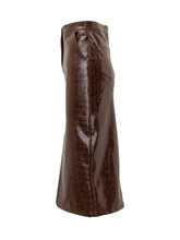 Actualee Brown Faux Leather Pencil Skirt - Actualee | Lidia Shopping