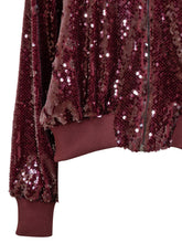 Burgundy Sequin Bomber Jacket Akep - Akep | Lidia Shopping