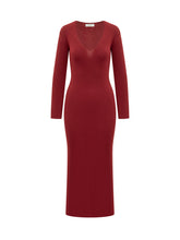 Abito Lungo in Maglia Bordeaux Akep - Abbigliamento Donna | Lidia Shopping