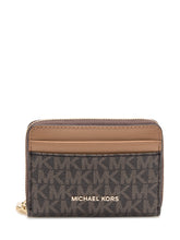 Michael Kors Portafoglio Zip in Tela Monogram Marrone - Accessori Donna | Lidia Shopping