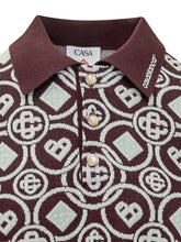 Casablanca Polo Bordeaux con Logo All Over - Abbigliamento Uomo | Lidia Shopping