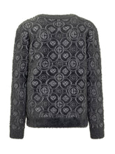 Casablanca Cardigan in Lana con Logo Monogram Grigio - Abbigliamento Uomo | Lidia Shopping