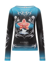 Casablanca Long-Sleeve Top with Floral Print - Casablanca | Lidia Shopping