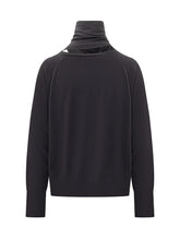 Zanone Maglia Nera con Sciarpa Integrata - Abbigliamento Donna | Lidia Shopping
