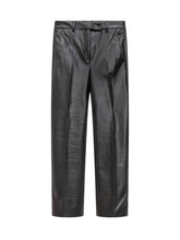Incotex Pantaloni Neri in Pelle a Vita Alta - Abbigliamento Donna | Lidia Shopping
