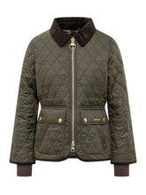 Barbour Giacca Trapuntata Verde con Colletto in Velluto - Abbigliamento Donna | Lidia Shopping