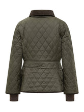 Barbour Giacca Trapuntata Verde con Colletto in Velluto - Abbigliamento Donna | Lidia Shopping