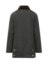 Barbour Giacca Cerata Nera con Colletto in Velluto Marrone - Abbigliamento Donna | Lidia Shopping