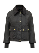 Barbour Giacca Nera Cerata con Tasche - Abbigliamento Donna | Lidia Shopping