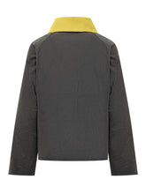 Barbour Giacca Cerata Nera con Colletto Giallo - Abbigliamento Donna | Lidia Shopping