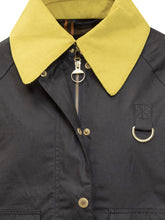 Barbour Giacca Cerata Nera con Colletto Giallo - Abbigliamento Donna | Lidia Shopping