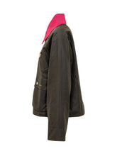 Barbour Giacca Verde con Colletto Rosa - Abbigliamento Donna | Lidia Shopping