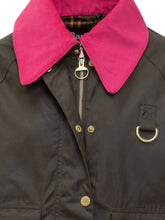 Barbour Giacca Verde con Colletto Rosa - Abbigliamento Donna | Lidia Shopping