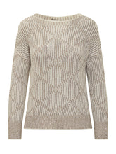 Exterior Maglia Beige con Filato Lurex e Motivo Geometrico - Abbigliamento Donna | Lidia Shopping