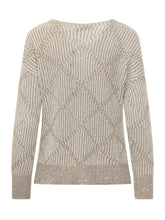 Exterior Maglia Beige con Filato Lurex e Motivo Geometrico - Abbigliamento Donna | Lidia Shopping
