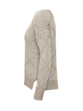 Exterior Maglia Beige con Filato Lurex e Motivo Geometrico - Abbigliamento Donna | Lidia Shopping