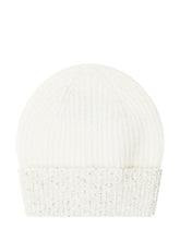 Exterior Beanie in Lana Bianco con Paillettes - Accessori Donna | Lidia Shopping