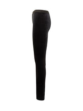 Versace Black Velvet Leggings with Logo - Collezione Happy Birthday | Lidia Shopping