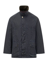 Barbour x Paul Smith Blue Waxed Jacket with Corduroy Collar - Barbour x Paul Smith | Lidia Shopping