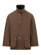Barbour x Paul Smith Brown Waxed Jacket with Corduroy Collar - Barbour x Paul Smith | Lidia Shopping