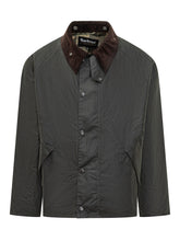 Barbour Green Waxed Jacket with Corduroy Collar - Collezione Happy Birthday | Lidia Shopping