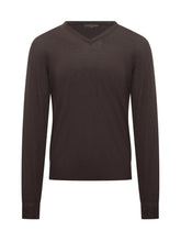 Filippo De Laurentiis Brown Wool V-Neck Sweater - Collezione Happy Birthday | Lidia Shopping