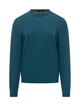 Filippo De Laurentiis Petrol Green Wool Crewneck Sweater - Collezione Happy Birthday | Lidia Shopping