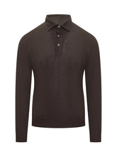 Filippo De Laurentiis Brown Wool Long Sleeve Polo - Collezione Happy Birthday | Lidia Shopping