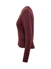 Alpha Studio Wool Sweater Burgundy with Brooch - Alpha Studio | Lidia Shopping