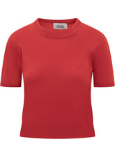 Alpha Studio Red Wool Short-Sleeve Sweater - Alpha Studio | Lidia Shopping