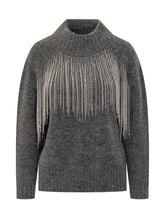 Maglione Alpha Studio Grigio con Frange Gioiello - Abbigliamento Donna | Lidia Shopping