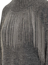 Maglione Alpha Studio Grigio con Frange Gioiello - Abbigliamento Donna | Lidia Shopping