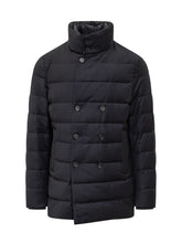 Duno Blue Double-Breasted Down Jacket - Collezione Happy Birthday | Lidia Shopping