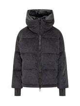Duno Piumino Nero in Velluto a Coste - Abbigliamento Donna | Lidia Shopping