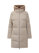 Duno Piumino Beige con Cappuccio in Pelliccia - Abbigliamento Donna | Lidia Shopping