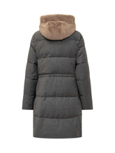 Duno Piumino Grigio con Cappuccio in Pelliccia - Abbigliamento Donna | Lidia Shopping